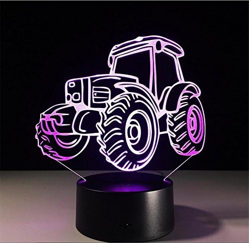 Meteor Garden New Tractor Lamp 3D Night Light Colorful Remote Control LED Lamp Creative Products , B