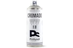 PINTUSOL Pintura Cromada en Spray, Acabado Efecto Cromado, Resistencia UV Alta Opacidad, Fácil Aplicación, Multisuperficie Madera Metal Plástico, Pintura Profesional Cromo Espray 400ml