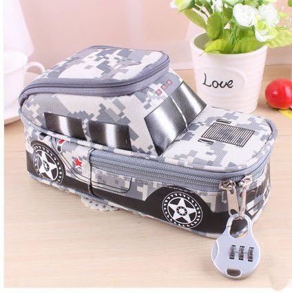 Creative camouflage Jeep SUVs pencil with pencil child lock Bags£¬gray