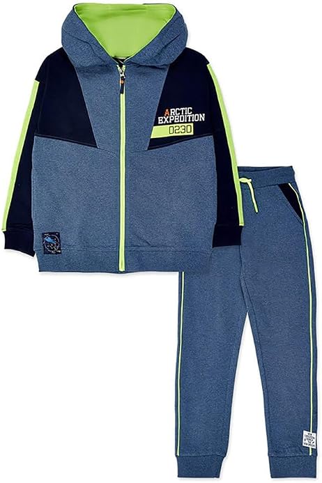 Set 2 Pezzi Tuc Tuc Bambini - T-shirt Animali E Pantaloni Grigi P'tit Zoo