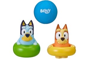 Bluey Official 3 Pack Bath Squirters Toy with Bluey, Bingo and Ball