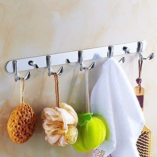 Leisial 4 Haken Kleiderhaken Garderobenhaken Bad Wand Handtuchhaken Rostfreier Stahl - 6