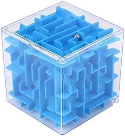 3D Cube Puzzle Maze Toy Hirolan Labyrinth Magic Intellect Ball puzzle games for adults and kids Large Maze Puzzle Game Balance Maze Perplexus Barrier Fun Brain Game Coin Collection Case Challenge Box (blue)