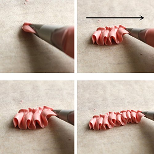 Satz 7pcs Russische Blatt Vereisung Rohrdüsen Kuchendekoration Düsen Tülle Spritzdüse Spritztülle Garniertülle Spitzen DIY Werkzeug - 9