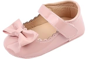 SHOBDW Girls Shoes, Newborn Infant Baby Girls Crib Soft Sole Anti-Slip Sneakers Cute Sweet Bowknot Shoes