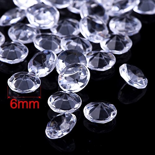 Blulu 2000 Stück 6 mm Plexiglas Diamant Streuung Diamantkristalle Dekosteine Hochzeit Crystal Tisch Confetti Tischschmuck Tischdeko - 3