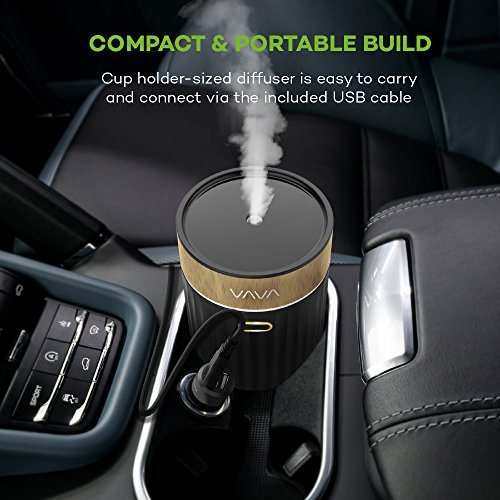 Aroma Diffuser VAVA Auto Luftbefeuchter 60ml Tragbarer Duftzerstäuber für den Auto-Getränkehalter USB-Kabel, 2 Nebeleinstellungen, Auto-Aus, PP & BPA-Frei - 5
