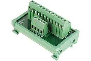 1PCS Hilitand 12-Positionen Stromverteiler, DIN-Schienenmontage, Grün, Schraubklemmen, Polycarbonat (PC)