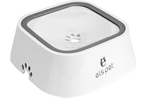 TOWEAR Gamelle d'eau pour Chien avec Disque Flottant, 1,5 L, Anti-débordement, Anti-étouffement, sans déversement, pour Chien, Chat, Chiot, Chaton (Bleu Ciel) (Blanc)