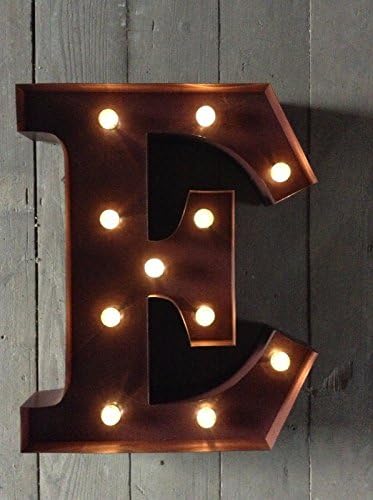 LED Carnival Circus Light Up Metal Letter E Wall Sign - Wall Mounted or Free Standing