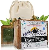 como hacer jabones solidos 🌿 55% ACEITE DE LAUREL - Un jabón de más del 55% es perfecto para las pieles más secas y las más problemáticas. Antes de usarlo, páselo por debajo del agua corriente y frótelo para eliminar el polvo cubriéndolo. Los jabones reales de Alepo generalmente se cubren con una película ligera de polvo después de secarse al aire libre durante varios meses, de manera tradicional.