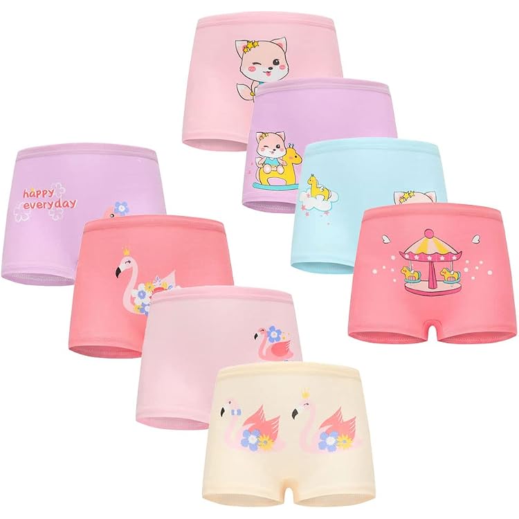 Lot De 5 Shorty Boxers Filles Serecofo - Coton 95% - Motifs Mignons 2-13 Ans
