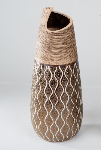 Formano Vase Blumenvase Welle antik 787361 beige braun
