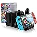 Produktbild KOBWA Multifunktions-Ladedock für Nintendo Switch, Switch Console und Original Pro Controller Ladegerät mit 6 Stück Game Card Box Storage