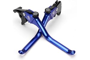CCYYMOWOK MOWOK Levier de frein et d'embrayage pour MT07 MT-07 FZ07 2014-2025 Tenere 700 XSR 700 900 ABS FZ09 MT-09 TRACER 2015-2020 FZ8 FZ6R XJ6N XJ6 Ajustable Rounded Design (Bleu)