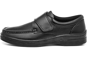 Hobos Mens Black Casual Easy Fasten Shoe