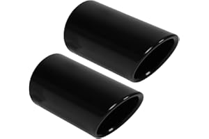 OUITBLE Edelstahl-Auspuffrohr, 2 Stück, Auto-Auspuffrohr, Abgasschalldämpfer, modifiziertes Endrohr, kompatibler Ersatz für A4 B8 Q5 (schwarz/biegend)