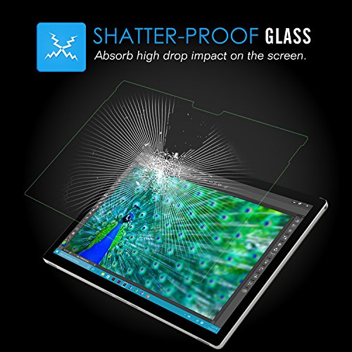 Microsoft Surface Book Folie – MoKo Klar HD 9H Panzerglas Hartglas Displayschutzfolie Glas Display Schutzfolie Displayschutz Glasfolie Glass Screen Protector für Surface Book 13.5″ 2015 Tablet, Klar - 5