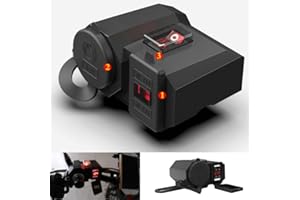 JoyFan Wasserdichter Motorrad-Zigarettenanzünder mit 12 V / 24 V Gleichstrom und integrierter Steckdose mit Zwei USB-Anschlüssen für Handy- / Navigator- / PC-Aufladung