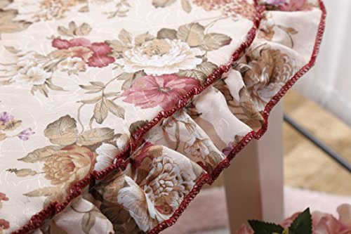 BZLine® Weiche Home Office Baumwolle pastorale Blumen Sitz Stuhlkissen Sitzkissen, 40 x 40 cm (Rot) - 3