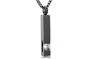 MEMORIAL JEWELRY Collar de Ceniza de cremación de Cristal con Forma de Cubo conmemorativo para Cenizas