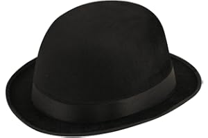 TRENDYFASHION Charlie Chaplin Unisex Black Velour Bowler Hat Fancy Dress Accessory