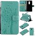 Produktbild Leder Hülle für Redmi Note 4X / Redmi Note 4,Brieftasche Hülle für Xiaomi Redmi Note 4X,Xiaomi Redmi Note 4 Hülle Flip Case Wallet,Fanryn Retro Elegant Butterfly Schmetterling Baum Katze Muster Prägung PU Leder Ledercase Schutzhülle Handy Lanyard Strap Flip Tasche Wallet Case Cover Schutzhülle Etui Tasche Handytasche Hülle Standfunktion mit Kartenfächer Silikon Rückseite Cover für Xiaomi Redmi Note 4X / Redmi Note 4 - Grün