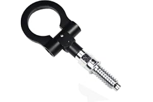 Laluky Car Towing Eye, Universal Car Tow Hook Towing Ring Kit Anti-damaging Car Tow Hook Towing Ring Kit Car Front Rear Styling Trailer Ring Eye Tow Hook Ring for E Series(Black)