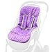 Pram INSERT, LINER & matching strap harness covers Universal (purple & cream)
