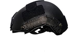 TS TAC-SKY Casco Balistico Militare NIJ IIIA 3A in Kevlar Aramidico Veloce UHMWPE con Supporto per Torcia Elettrica,Nero,L