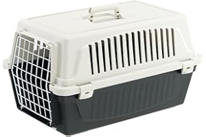 Ferplast Atlas 20 łyżek stołowych, pudełko transportowe dla małych psów i kotów do 8 kg, drzwi z plastyfikowanego żelaza, otwory wentylacyjne, 37 x 58 x wys. 32 cm, twarda obudowa, pojemnik