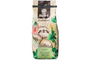 CAFE BRITT Café Britt® - Costa Rican Habitat Sloth Blend (340 g) (1 opakowanie) Whole Bean Arabica Coffee, Kosher, bez glutenu, Gourmet & Medium Dark Roast