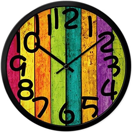 Wall clock Wall Clock, Cafe Hotel Wall Clock, Living Room Bedroom Wall Clock, Size: 12inch, 14inch ( Color : Multi-colored1 , Size : 14inch )