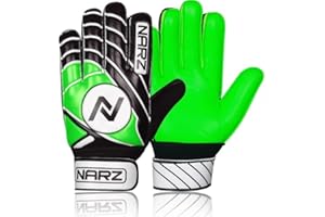 NARZ Fussball Torwarthandschuhe Kinder mit super Grip Latex mit stoßdämpfender Polsterung zum Schutz der Handflächen und Finger, Kinder-fußball Handschuhe für Jungen und Mädchen