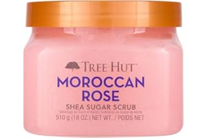 Tree Hut Moroccan Rose Shea Sugar Scrub | Exfoliating Body Scrub Removes Dead, Dry Skin for a Soft & Hydrated Feel | Nourishing Essential Body Care | 18 fl oz.