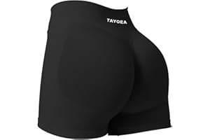 TAYOEA Pantaloncini da Ciclismo Sportivi da Donna Leggings Corti Scrunch Senza Cuciture da Palestra Opachi per Fitness Yoga Jogging