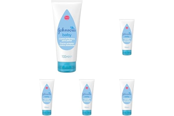 Johnson's Baby Crema protectora para pañal, crema hidratante bebé que protege de las irritaciones, crema pañal para bebé hipoalergénica y apta para pieles sensibles, 1 x 100 ml (Paquete de 5)