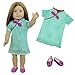 Produktbild ZITA ELEMENT Puppe Kleidung Chinesisch traditionelle Kleidung Cheongsam Set von 2 für American 18 Zoll Girl Doll 45-46 cm Puppen,1xKleid + 1xSchuhe