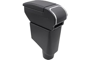 KAERGK Scatola bracciolo doppio strato per Toyota Yaris Hybrid 2015-2021 scatola portaoggetti console centrale con accessori nero