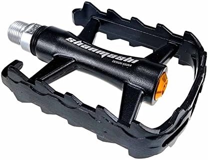 SHIBIKE Bike Pedals 9/16 Mountain Bike Pedal High Performance Bearing Pedal Non-Slip For Road BMX MTB (Color : Black)