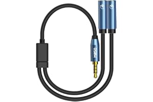 MillSO 3,5 mm adapter słuchawkowy, rozdzielacz - 4-biegunowy kabel jack Y (1 do 2) Audio Mic Splitter do telefonu komórkowego, laptopa, Xbox One, PS4, PC i odtwarzacza MP3