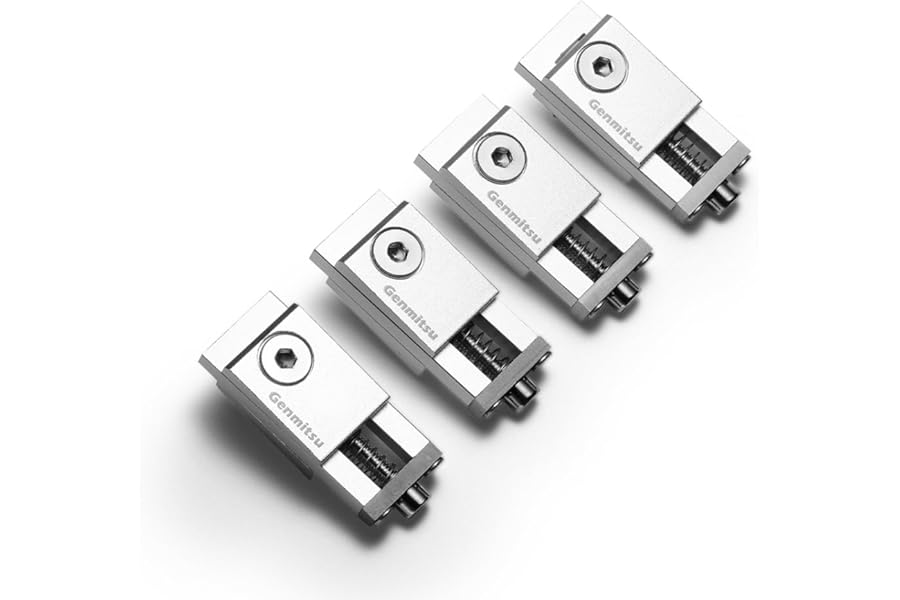 Genmitsu Upgrade Aluminum Mini Vise Toe Clamp 4PCs, High-Precision CNC Router Clamp for Woodworking & Metalworking Milling Project, Size 56 x 22 x 21mm, Low Profile