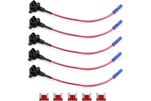 KOLACEN Automotive Car Truck 5 Stück 16 Gauge Add-a-Schaltung Sicherung TAP-Adapter für Low-Profile Mini Blade Typ Sicherung + 5 Stück 10Apm Low Profile Mini Fuse