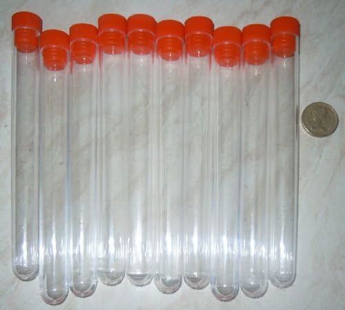 6 Inch Test Tubes with Orange Tops (Pack of 10)
