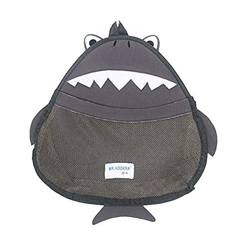 Preisvergleich Produktbild TROYSINC Badewannenspielzeug Aufbewahrung Badespielzeug Netz Badewannen Spielzeug Aufbewahrungstasche mit 1 Weißer Saugnapfe,Befestigung Ohne Bohren (Hai)