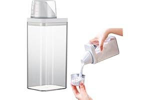 EBKCQ Dispensador de detergente con vaso medidor, botellas dispensadoras de detergente de 1100 ml, contenedor de detergente, organizador de lavandería, organizador de lavandería, detergente líquido