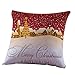 Produktbild Riou Kissenbezuge Weihnachten Kissenhülle Dekokissen Throw Pillow Covers Bettwäsche Für Autos Sofakissen Startseite Dekorative Weihnachten Kissenbezug Ambiente Platz Sofa Hause Geschenke (mehrfarbig H, 45 x 45cm)