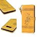 Produktbild Uposao Samsung Galaxy S8 Retro reifen Serie Lederhülle Tasche Case Cover Hülle PU Leder Schutzhülle Handy Schale Totem Blumen Muster Golden Design Backcover Flip Cover Wallet im Bookstyle mit Standfunktion Karteneinschub und Magnetverschluß Etui Flip Case