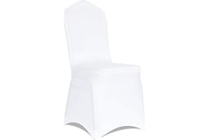 Kapwall 20 PCS White Chair Covers, spandex Stretch Washable Chair Covers for Wedding,Party and Banquet