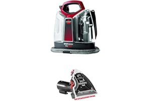 BISSELL SpotClean ProHeat Nettoyeur des Taches portatif, 2.5 litres, Titane et Rouge + 2369 Outil 3-en-1 Escalier et Tissus d'Ameublement